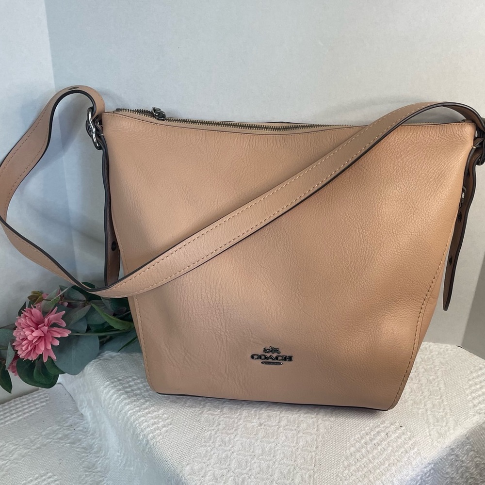 Coach  Leather Dufflette Shoulder Bag~ Soft Tan